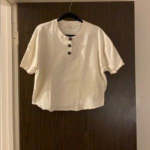 Madewell Raw Hem Button Henley Shirt